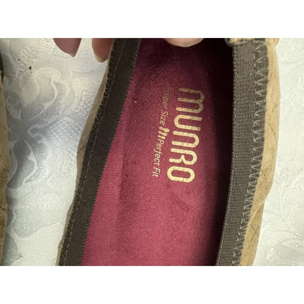 Munro Size 9M Brown Quilted Ballet Flats‎ Comfort Shoes